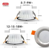IP65 Waterproof LED Downlight 5W 7W 9W 12W Fire prevention Stainless Steel Cover LED Spot light for Bathroom LED Ceiling Lamp