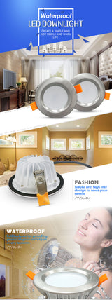 IP65 Waterproof LED Downlight 5W 7W 9W 12W Fire prevention Stainless Steel Cover LED Spot light for Bathroom LED Ceiling Lamp