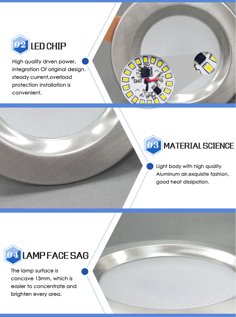 IP65 Waterproof LED Downlight 5W 7W 9W 12W Fire prevention Stainless Steel Cover LED Spot light for Bathroom LED Ceiling Lamp