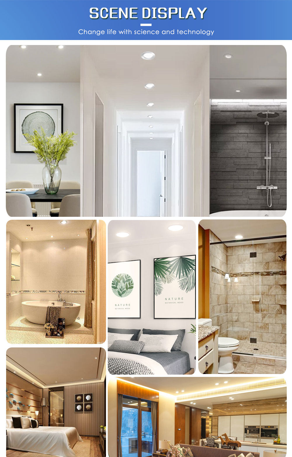 IP65 Waterproof LED Downlight 5W 7W 9W 12W Fire prevention Stainless Steel Cover LED Spot light for Bathroom LED Ceiling Lamp