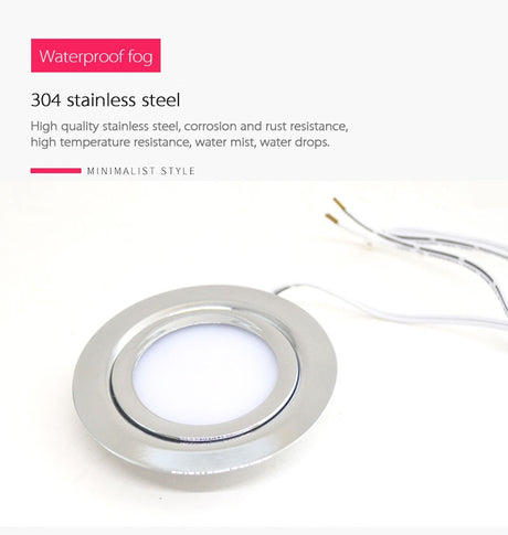 IP65 304 Stainless Steel 3W 5W 7W DC 12V LED Downlight for Home Kitchen Dining Spot Lighting 14mm Slim Mini Lamp