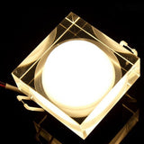 LED Crystal Downlight Round/Square 1W 3W 5W 7W LED Ceiling Spot Light Warm White/White LED Recessed Lamp for Home Decoration