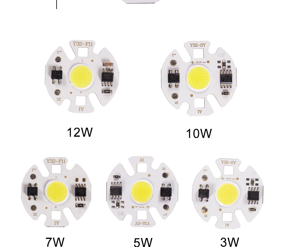 LED 220V Smart IC COB Y32 Chip 3W 5W 7W 10W 12W Downlight Floodlight Spotlight LED Light Accessories DIY Lighting Free Driver