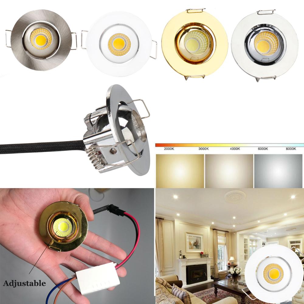Round Mini LED Recessed Ceiling Downlight 3W LED Spot Light 110V 220V Cutout 47mm with Driver Replace 30W Halogen Lighting Lamp