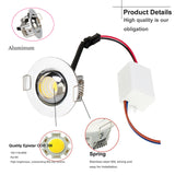 Round Mini LED Recessed Ceiling Downlight 3W LED Spot Light 110V 220V Cutout 47mm with Driver Replace 30W Halogen Lighting Lamp