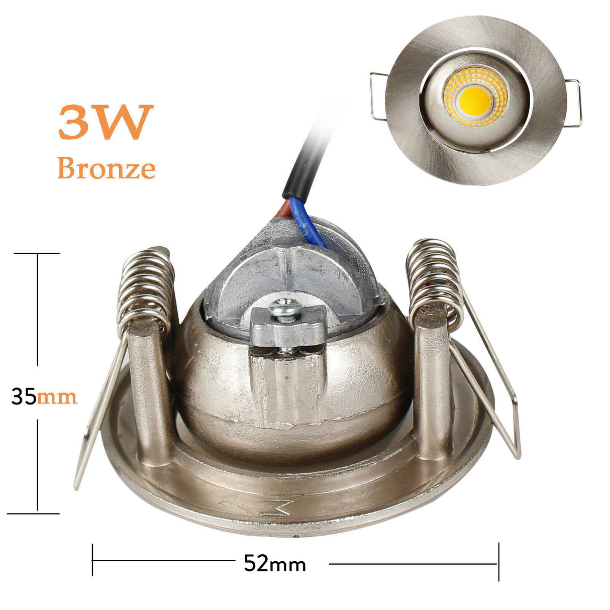 Round Mini LED Recessed Ceiling Downlight 3W LED Spot Light 110V 220V Cutout 47mm with Driver Replace 30W Halogen Lighting Lamp