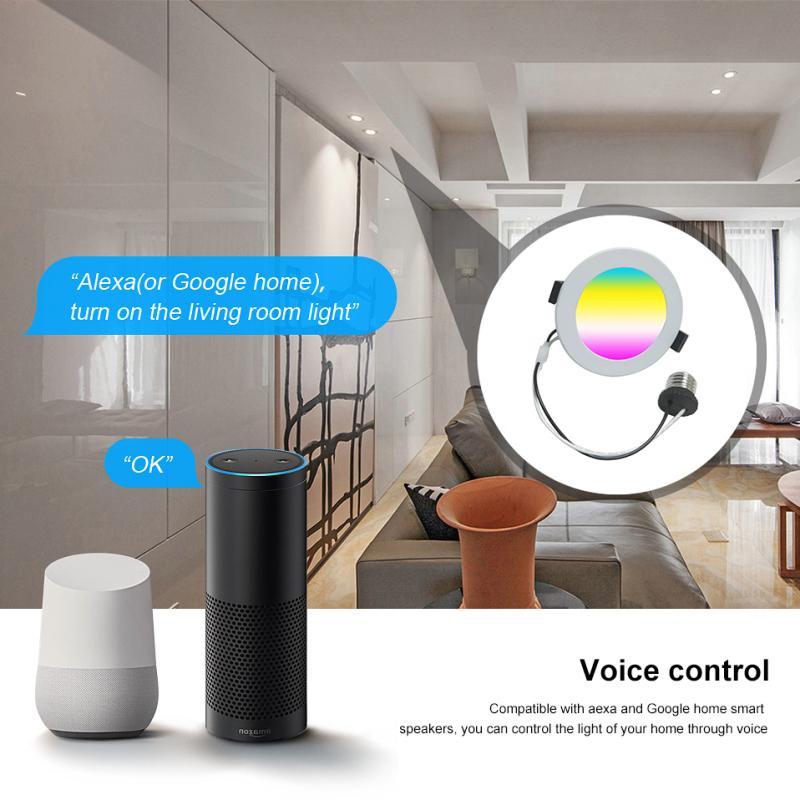 Tuya Zigbee Smart LED Downlight 2pcs WC toilet Ceiling Spot Light Lamp RGB+CW  Dimming Light 6W/9W Smart bulb Work With Alexa Amazon