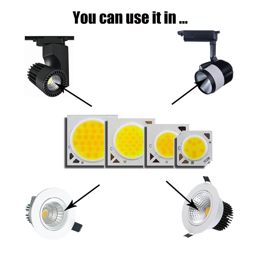 LED Chip Dual Color Temperature Cob Lamp Beads 7w 12w 24w 36w 10pcs/lot Adjustment RA80 1311 1917 COB Light Source For Downlight