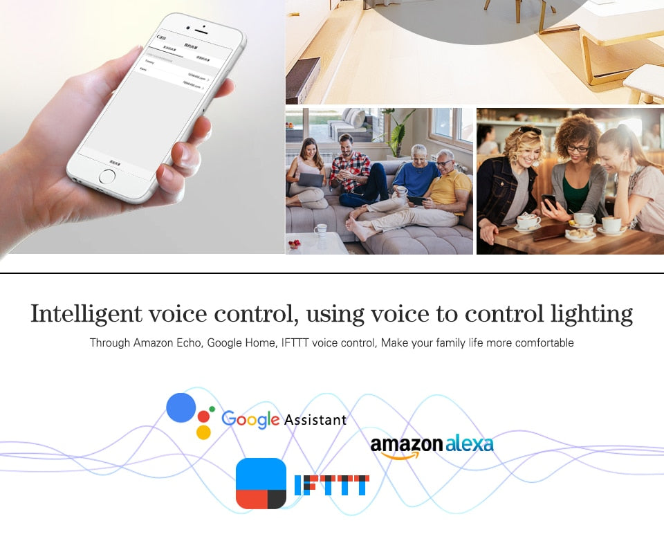 ACETIDE LED Down light WiFi Smart life Ceiling Downlight APP RGB Warm Cool Changing Color with 5W 7W 9W  Google Home