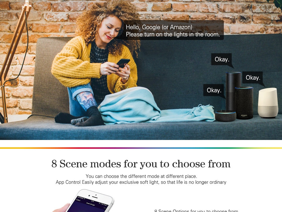 ACETIDE LED Down light WiFi Smart life Ceiling Downlight APP RGB Warm Cool Changing Color with 5W 7W 9W  Google Home