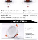 ACETIDE LED Down light WiFi Smart life Ceiling Downlight APP RGB Warm Cool Changing Color with 5W 7W 9W  Google Home