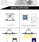 ACETIDE LED Down light WiFi Smart life Ceiling Downlight APP RGB Warm Cool Changing Color with 5W 7W 9W  Google Home