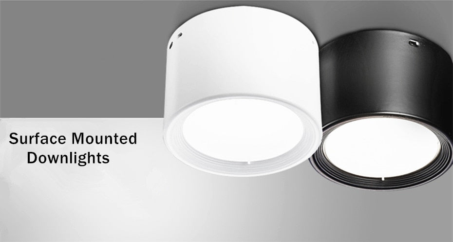 Downlight-Led-Lamp Dimmable Spot Ceiling Lamp Aluminum Surface Mounted High Brightness Down light 5W 12W Lighting AC110V 220V