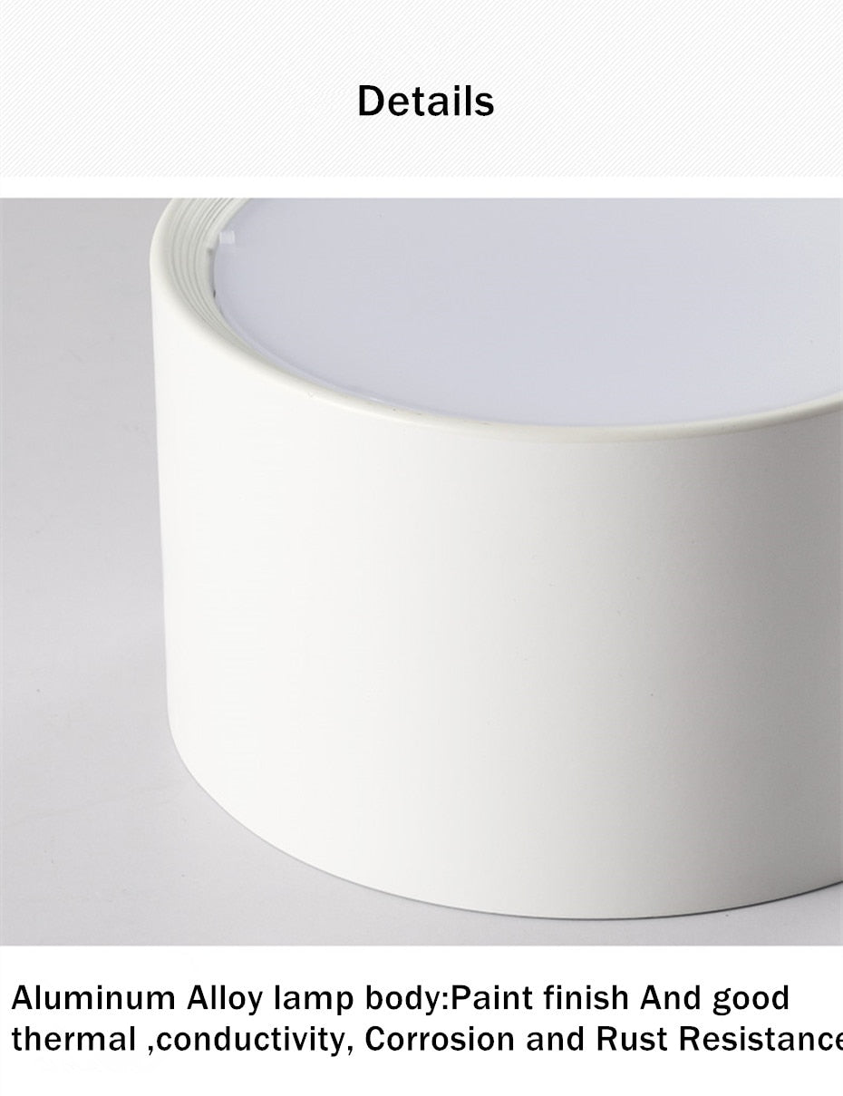 Downlight-Led-Lamp Dimmable Spot Ceiling Lamp Aluminum Surface Mounted High Brightness Down light 5W 12W Lighting AC110V 220V