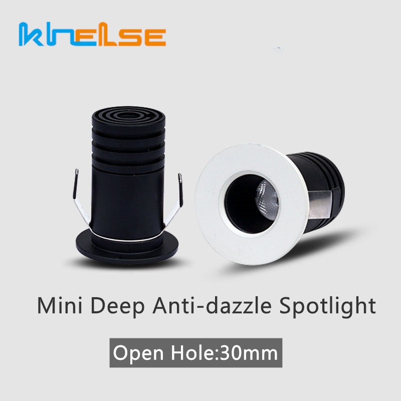 Mini Recessed LED Deep Anti-glare Downlight 3W Under Wine Cabinet Closet Cafe Bar Living Room Ceiling Spot Lighting With Driver