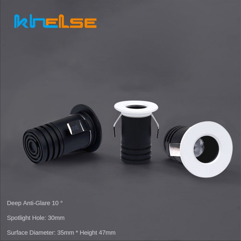 Mini Recessed LED Deep Anti-glare Downlight 3W Under Wine Cabinet Closet Cafe Bar Living Room Ceiling Spot Lighting With Driver
