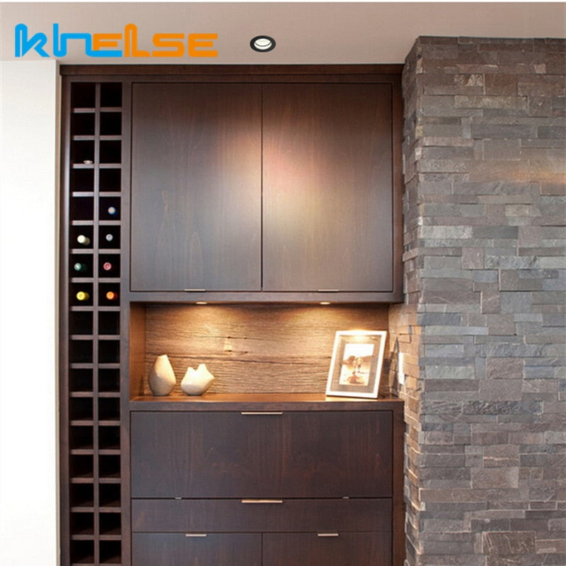 Mini Recessed LED Deep Anti-glare Downlight 3W Under Wine Cabinet Closet Cafe Bar Living Room Ceiling Spot Lighting With Driver