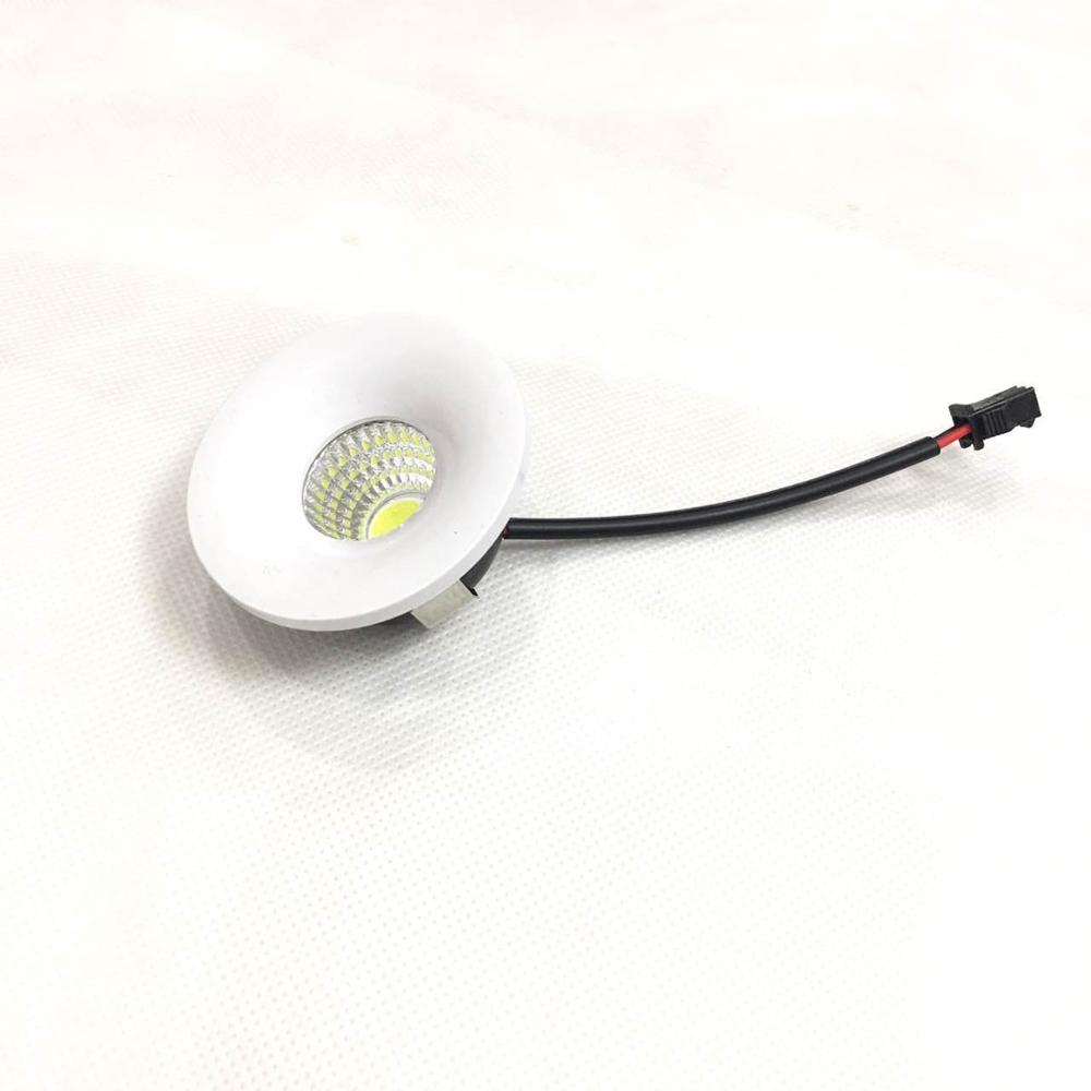 Led Mini Cabinet Downlights 3w Cut Size 34mm Ac85-265v Black Frame Recessed Ceiling No Flicker