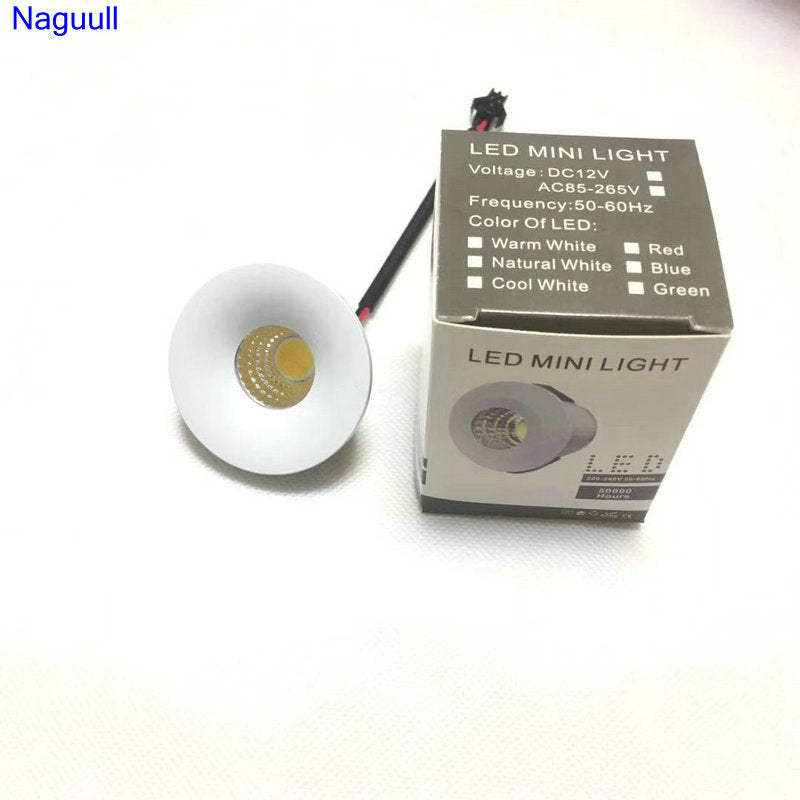 Led Mini Cabinet Downlights 3w Cut Size 34mm Ac85-265v Black Frame Recessed Ceiling No Flicker