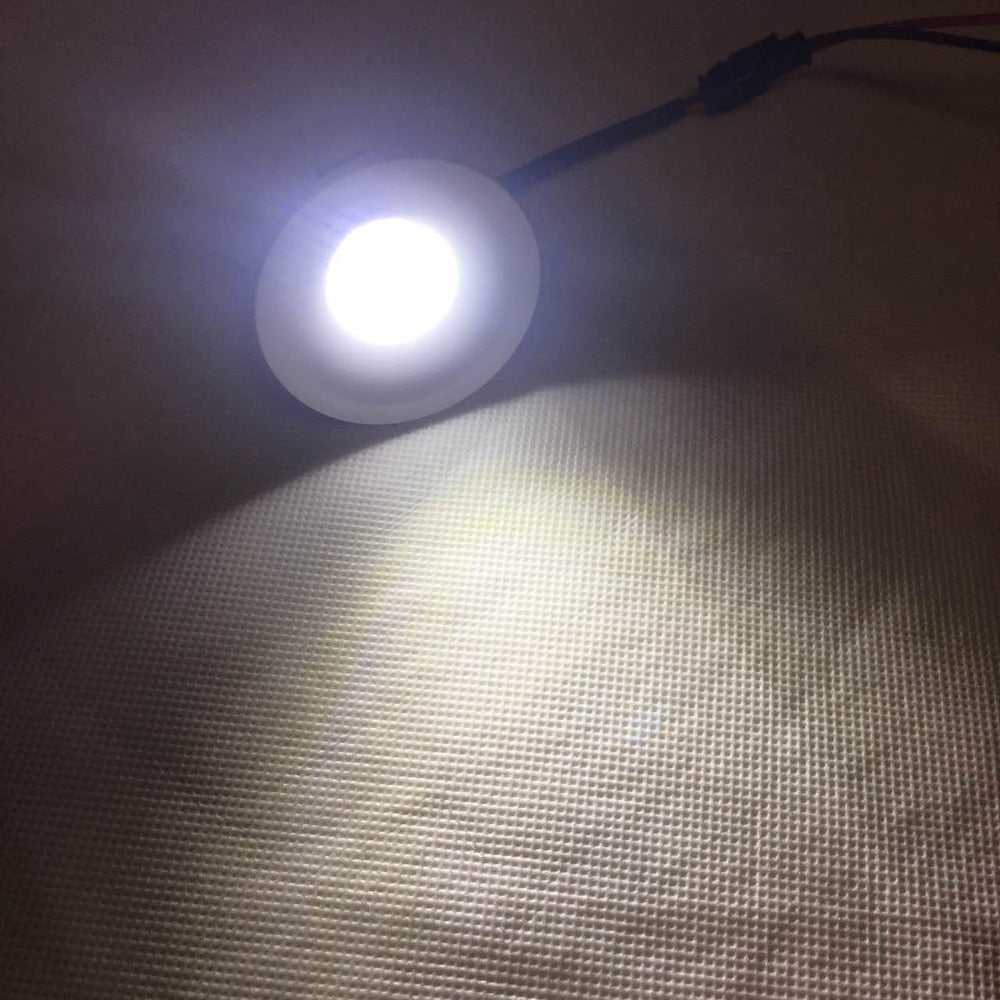 Led Mini Cabinet Downlights 3w Cut Size 34mm Ac85-265v Black Frame Recessed Ceiling No Flicker