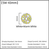 LED Chips 240mA 260mA Constant Current Input Light Bead For DIY Downlight 5pcs/Lot 3W 5W 7W 9W 12W 15W 18W SMD5730 Two-Color
