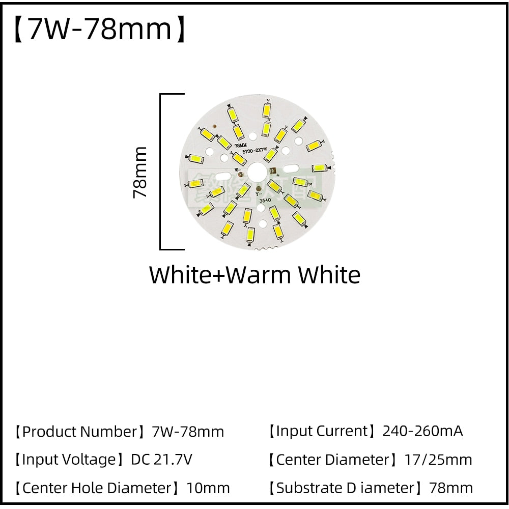 LED Chips 240mA 260mA Constant Current Input Light Bead For DIY Downlight 5pcs/Lot 3W 5W 7W 9W 12W 15W 18W SMD5730 Two-Color