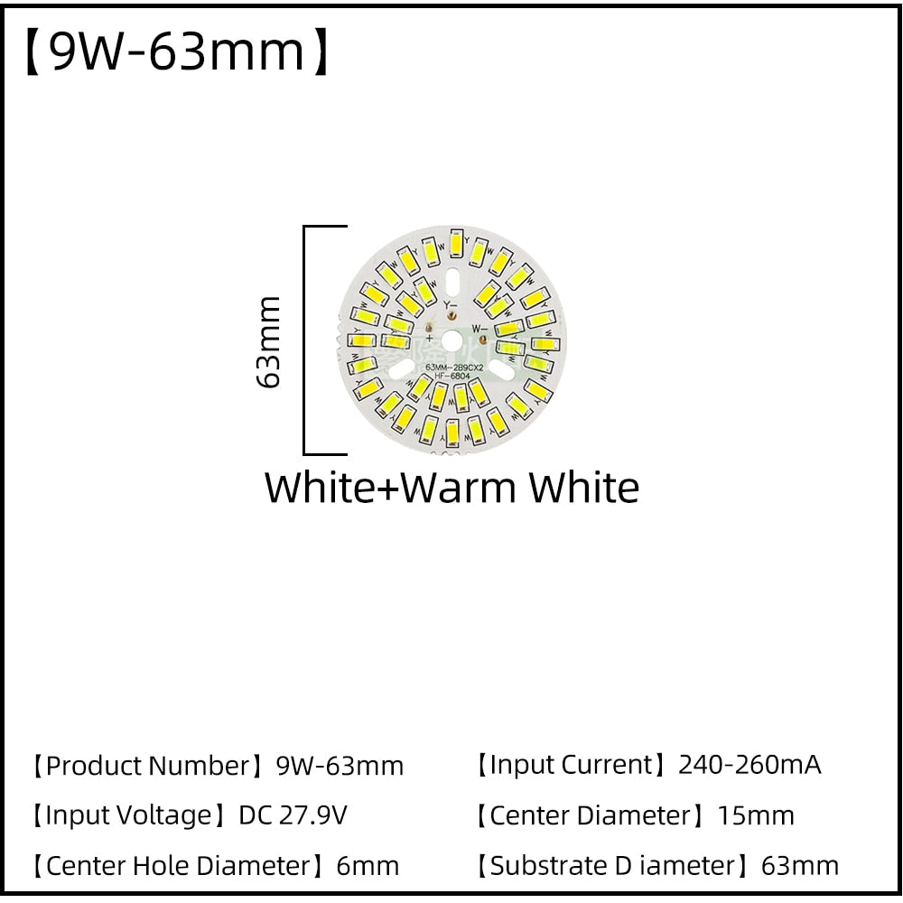 LED Chips 240mA 260mA Constant Current Input Light Bead For DIY Downlight 5pcs/Lot 3W 5W 7W 9W 12W 15W 18W SMD5730 Two-Color