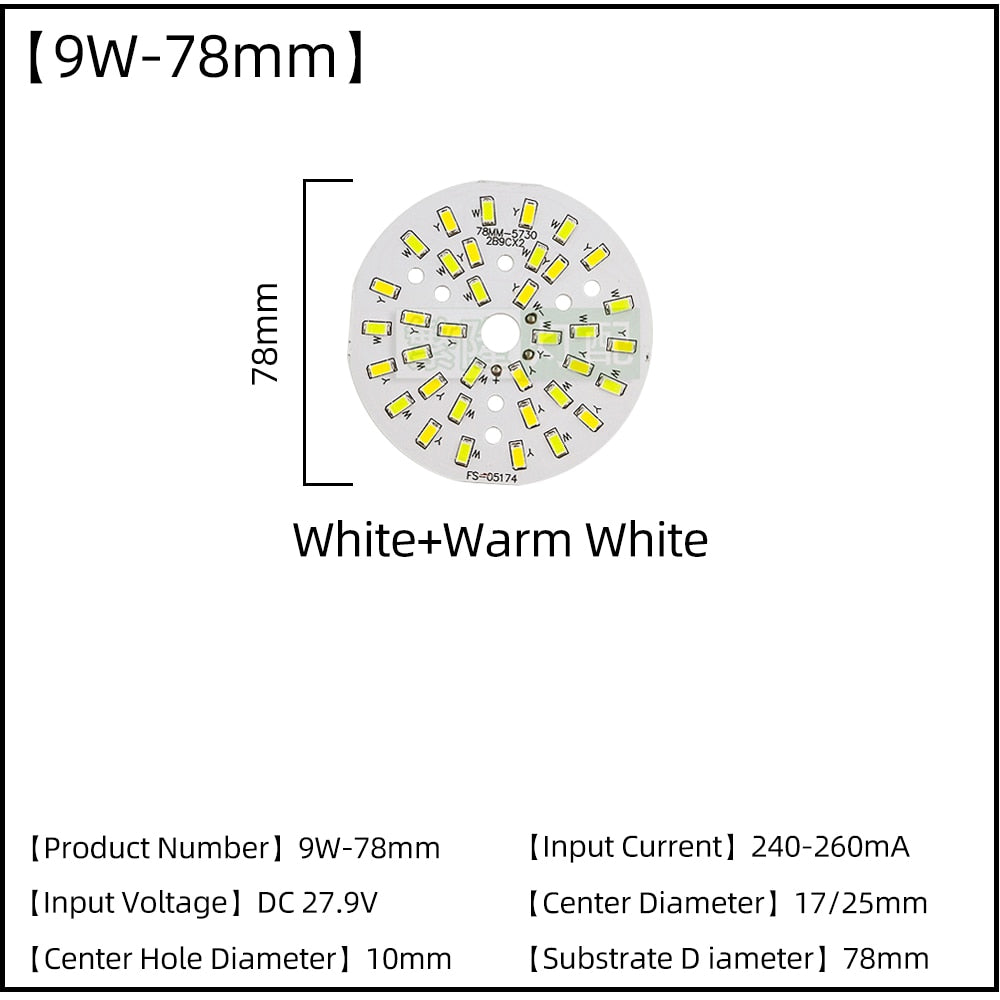 LED Chips 240mA 260mA Constant Current Input Light Bead For DIY Downlight 5pcs/Lot 3W 5W 7W 9W 12W 15W 18W SMD5730 Two-Color