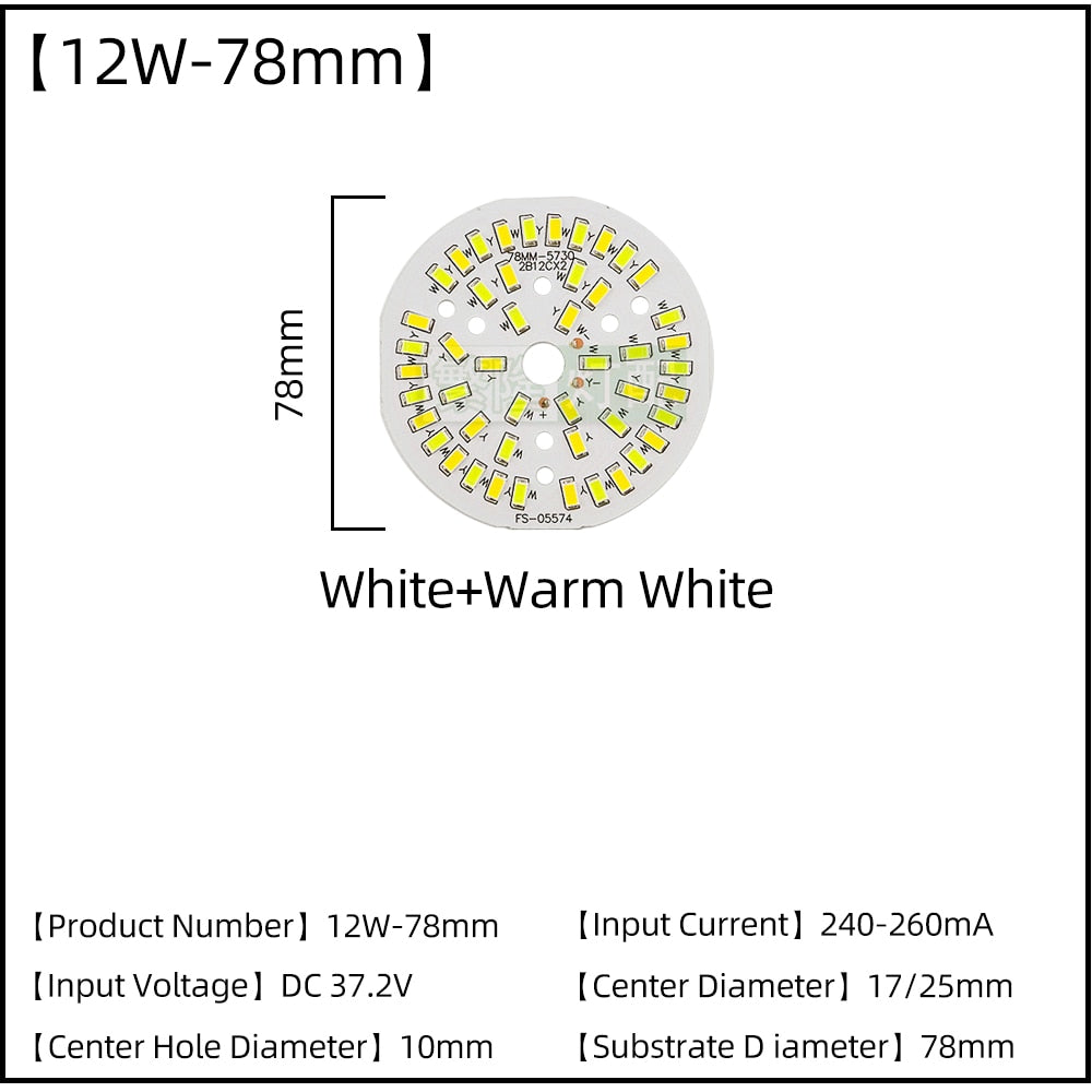 LED Chips 240mA 260mA Constant Current Input Light Bead For DIY Downlight 5pcs/Lot 3W 5W 7W 9W 12W 15W 18W SMD5730 Two-Color