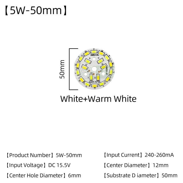 LED Chips 240mA 260mA Constant Current Input Light Bead For DIY Downlight 5pcs/Lot 3W 5W 7W 9W 12W 15W 18W SMD5730 Two-Color