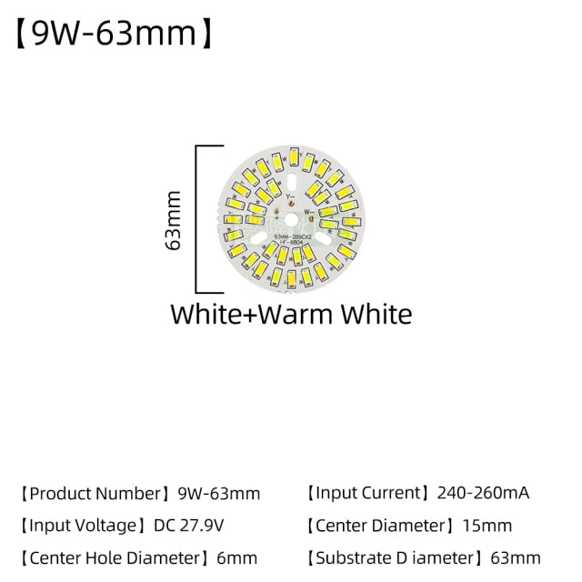 LED Chips 240mA 260mA Constant Current Input Light Bead For DIY Downlight 5pcs/Lot 3W 5W 7W 9W 12W 15W 18W SMD5730 Two-Color