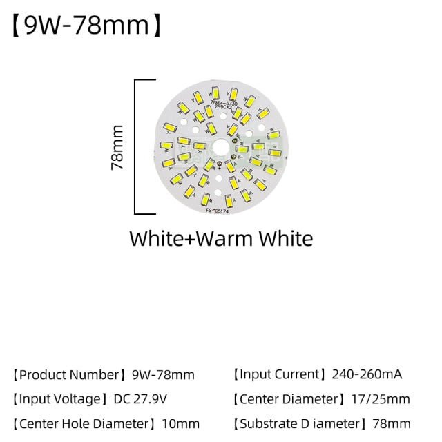 LED Chips 240mA 260mA Constant Current Input Light Bead For DIY Downlight 5pcs/Lot 3W 5W 7W 9W 12W 15W 18W SMD5730 Two-Color