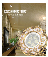 European Gold Garland Laciness White Led Downlights For Ceilings Kitchen Living Room Loft 5W 7W 7.5Cm Hole Indoor Recessed Lamp