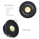 Mini 1W COB 3W Black Finish LED Downlight Recessed Spot Ceiling light 10pcs Cut 40-45mm Full Aluminum