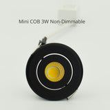 Mini 1W COB 3W Black Finish LED Downlight Recessed Spot Ceiling light 10pcs Cut 40-45mm Full Aluminum