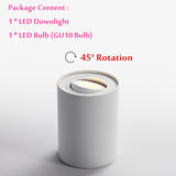 Angle Adjustable LED Surface Mounted Downlight 7W Black/White Housing+Replaceable GU10 Bulb LED Ceiling Spot Light Decor