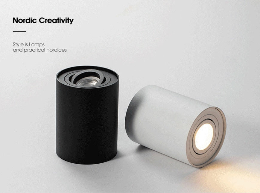 Angle Adjustable LED Surface Mounted Downlight 7W Black/White Housing+Replaceable GU10 Bulb LED Ceiling Spot Light Decor