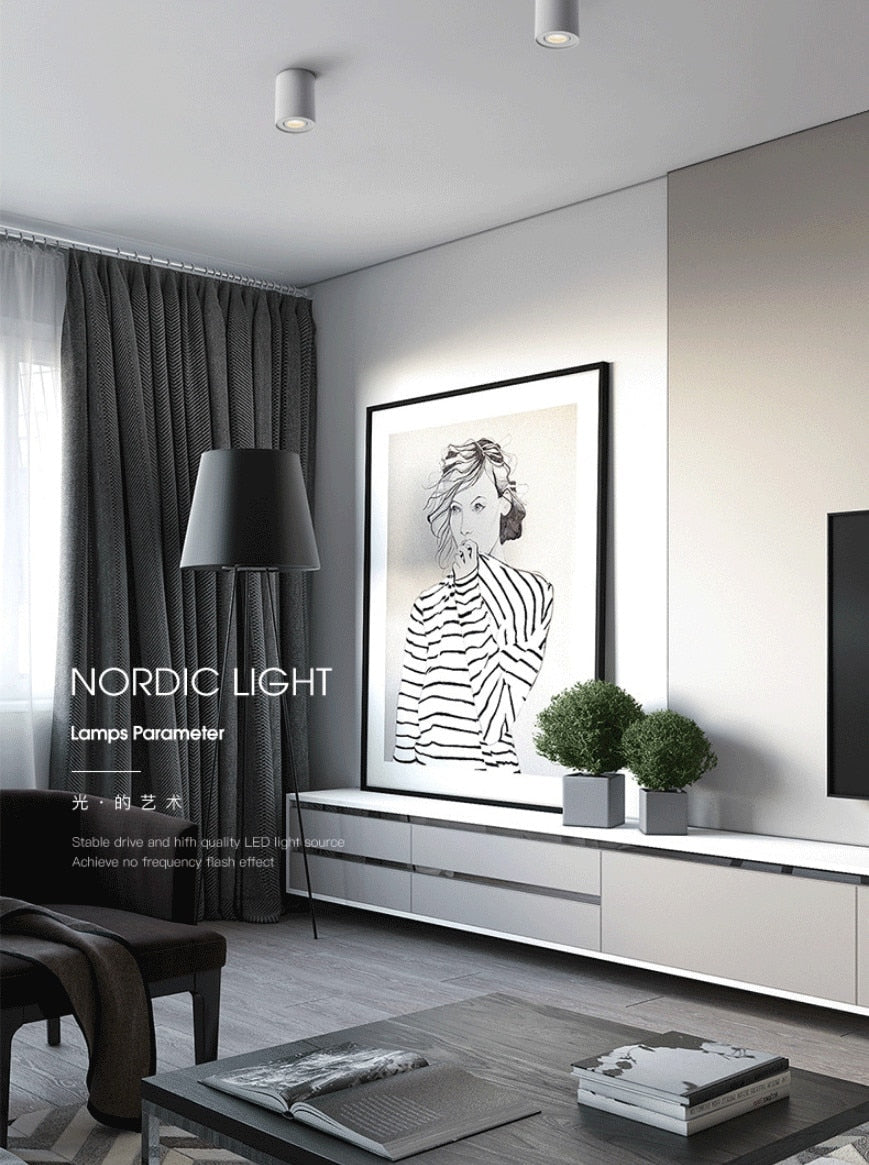 Angle Adjustable LED Surface Mounted Downlight 7W Black/White Housing+Replaceable GU10 Bulb LED Ceiling Spot Light Decor