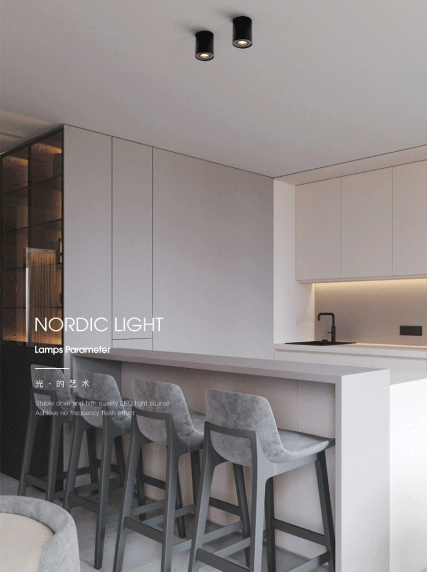 Angle Adjustable LED Surface Mounted Downlight 7W Black/White Housing+Replaceable GU10 Bulb LED Ceiling Spot Light Decor