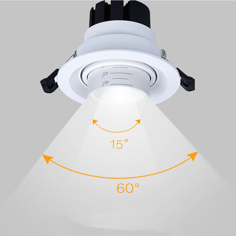 High Quality Dimmable Led Downlight beamangle 15 45 60 degree cob 8W 12W 20W led spot home indoor led down lights lighting