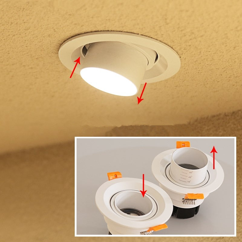 High Quality Dimmable Led Downlight beamangle 15 45 60 degree cob 8W 12W 20W led spot home indoor led down lights lighting