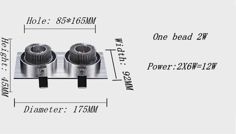 Square double led Ceiling 12W/20W/28W dimmable Epistar LED ceiling lamp Recessed Spot light AC110V-220V