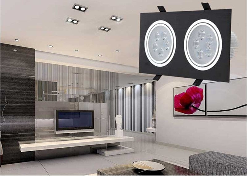 Square double led Ceiling 12W/20W/28W dimmable Epistar LED ceiling lamp Recessed Spot light AC110V-220V