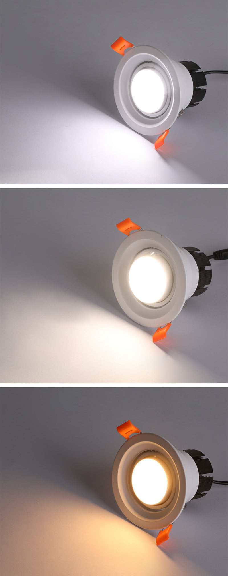 Embedded Zoom Dimmable Recessed downlights Lamps COB 7W 12W 15W 20W spot light Background wall LED  Indoor lighting