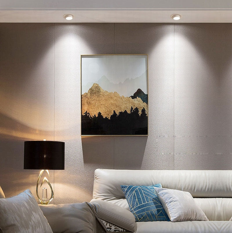 Embedded Zoom Dimmable Recessed downlights Lamps COB 7W 12W 15W 20W spot light Background wall LED  Indoor lighting