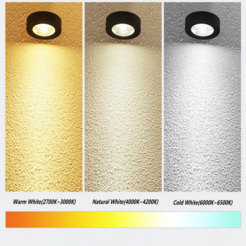 Ultra-thin downlight LED5W 7W 12W COB LED ceiling spotlight AC85-265V under cabinet light warm white indoor lighting