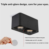 LED Ceiling Square Downlight 12W 24W 36W Dimmable 3000K Black Aluminum Ideal Spot Light for Hallway Corridor Gallery Display