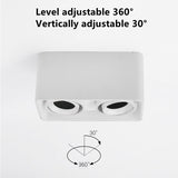 LED Ceiling Square Downlight 12W 24W 36W Dimmable 3000K Black Aluminum Ideal Spot Light for Hallway Corridor Gallery Display