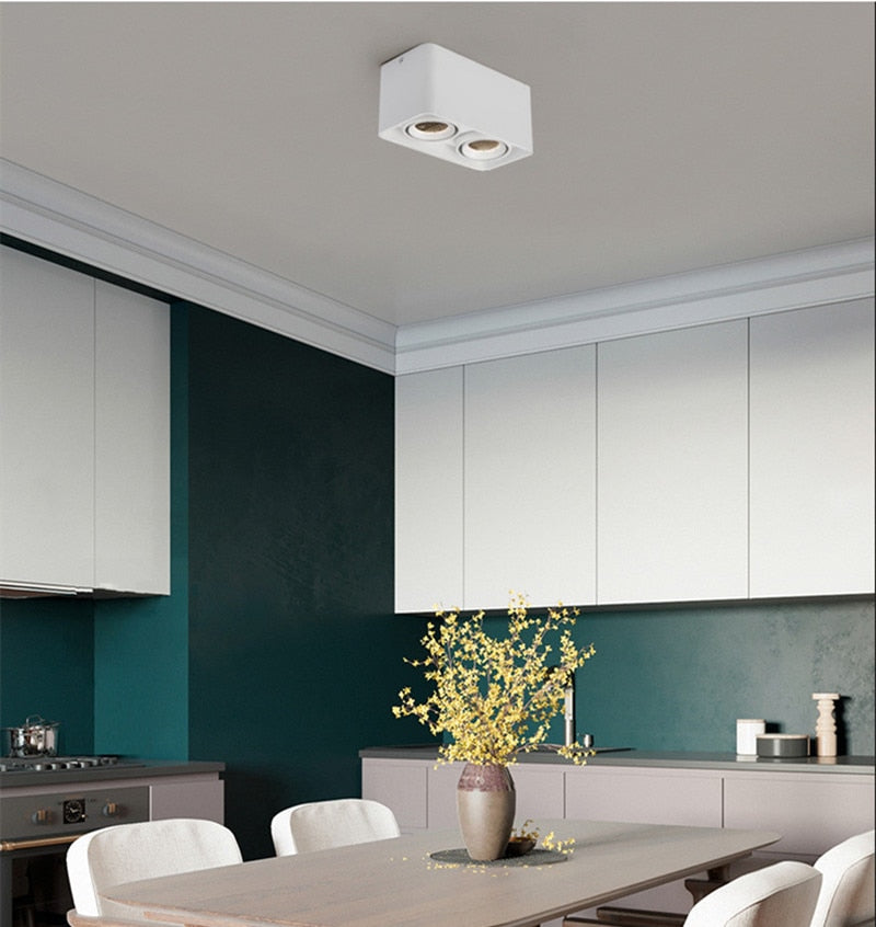 LED Ceiling Square Downlight 12W 24W 36W Dimmable 3000K Black Aluminum Ideal Spot Light for Hallway Corridor Gallery Display