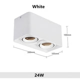 LED Ceiling Square Downlight 12W 24W 36W Dimmable 3000K Black Aluminum Ideal Spot Light for Hallway Corridor Gallery Display
